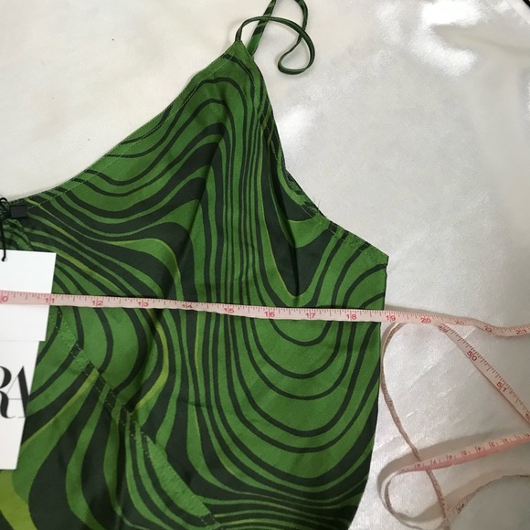 NEW Zara printed the Lara dress green midi XL womens - Picture 11 of 12